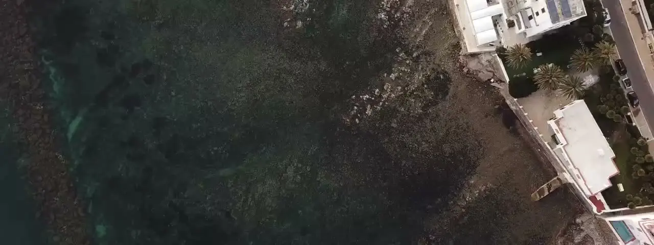 Aerial inspection view of a waterfront